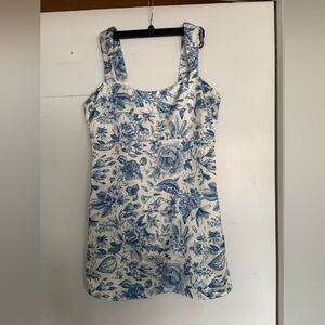 Blue Floral Square-Neck Sundress - Women's